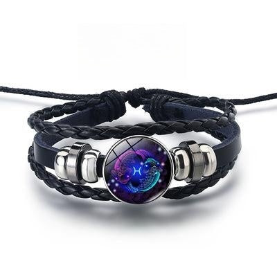 Zodiac Cosmic Leather Bracelet