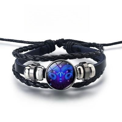 Zodiac Cosmic Leather Bracelet