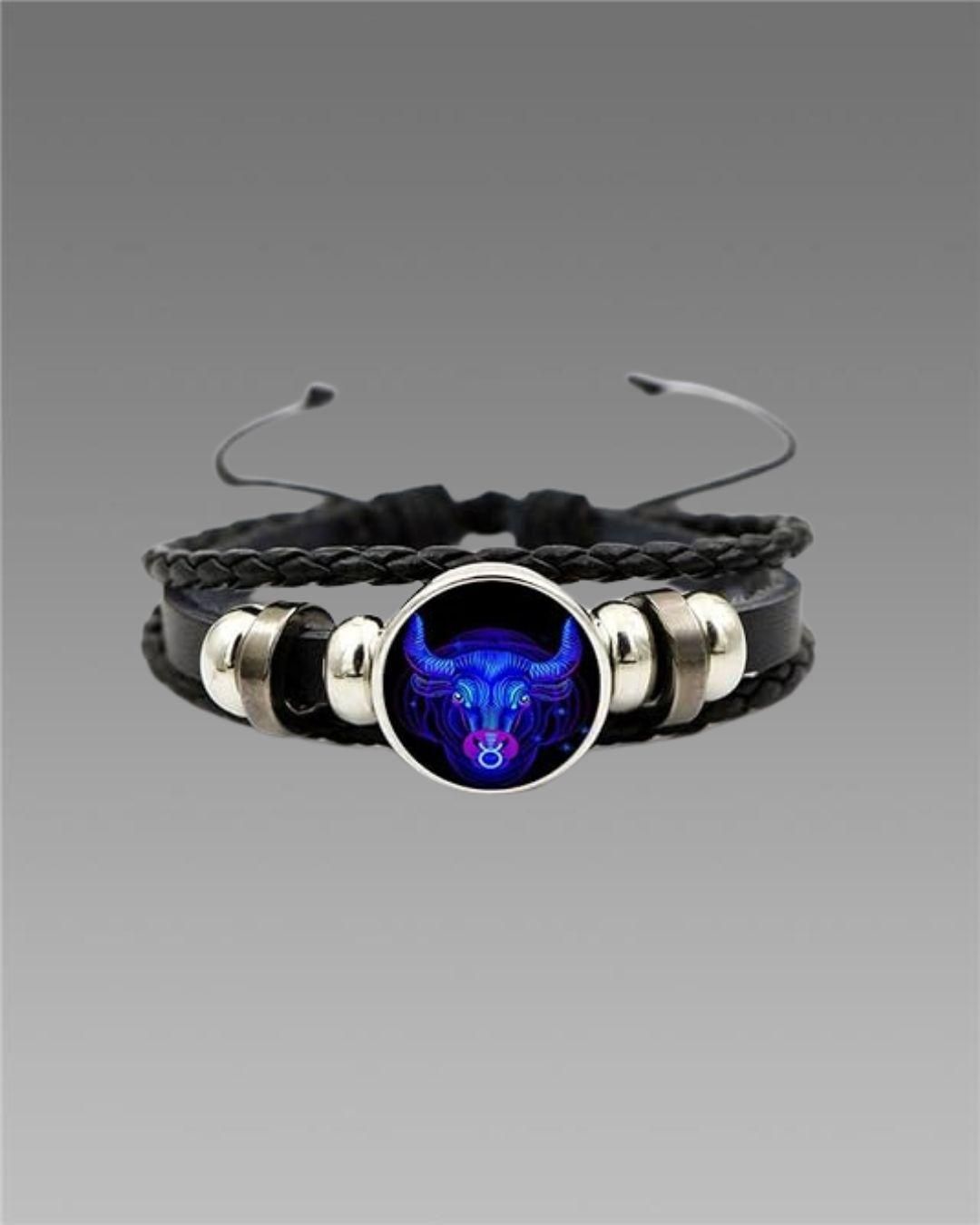 Zodiac Sign Leather Bracelet