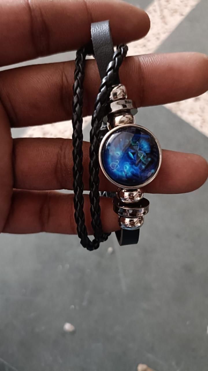 Zodiac Sign Leather Bracelet