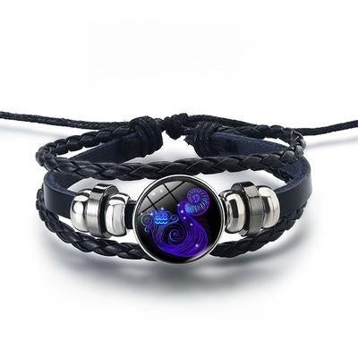 Zodiac Cosmic Leather Bracelet