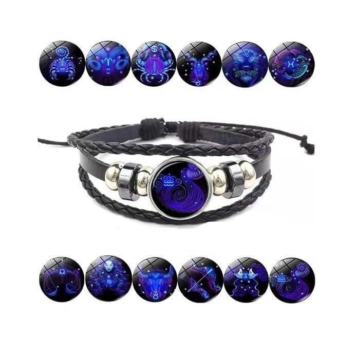 Zodiac Sign Leather Bracelet
