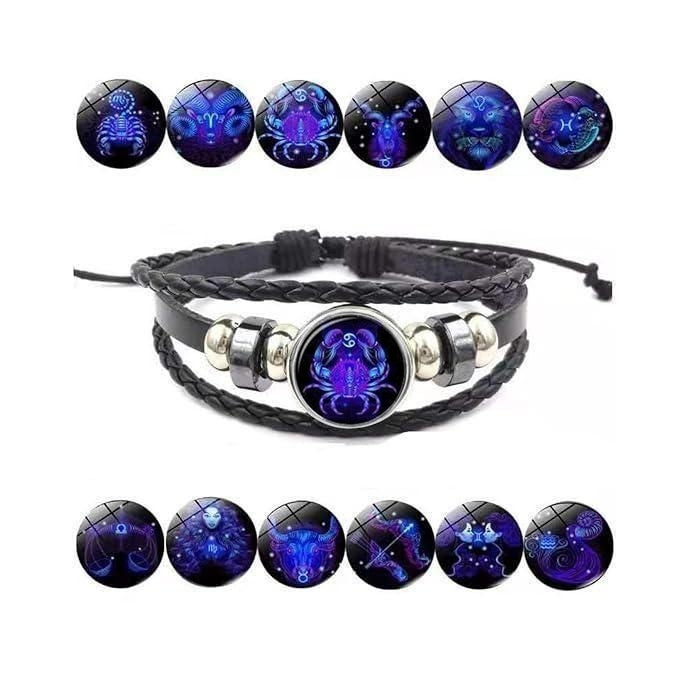 Zodiac Sign Leather Bracelet