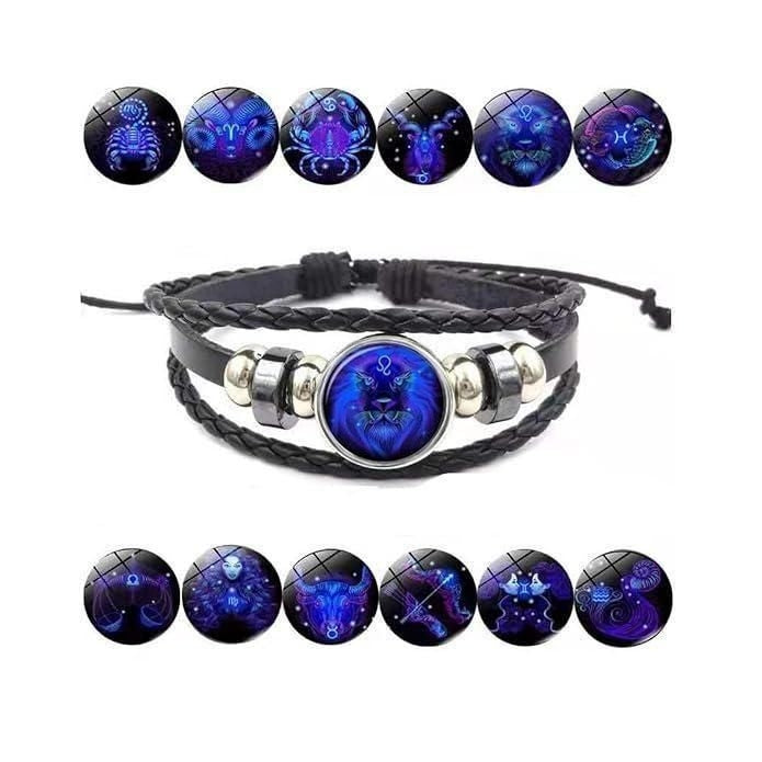 Zodiac Sign Leather Bracelet