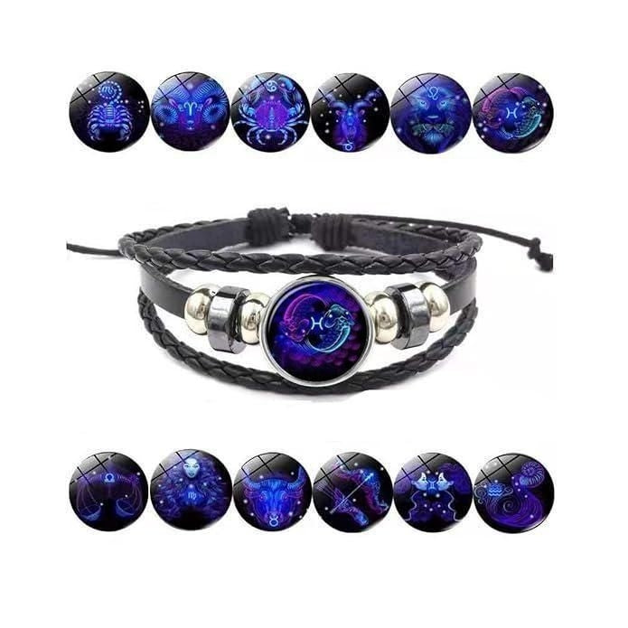 Zodiac Sign Leather Bracelet