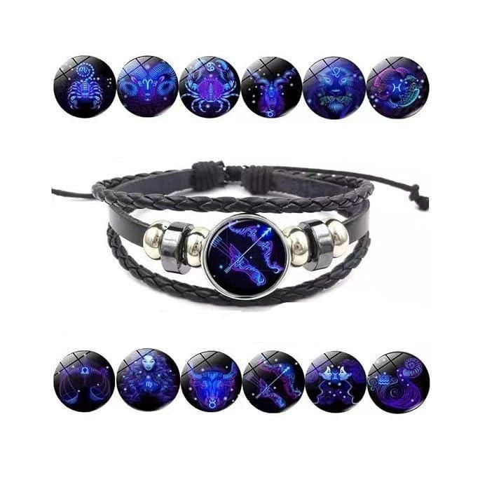 Zodiac Sign Leather Bracelet