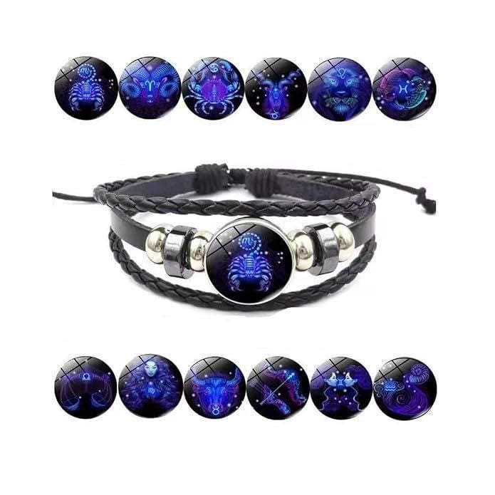 Zodiac Sign Leather Bracelet