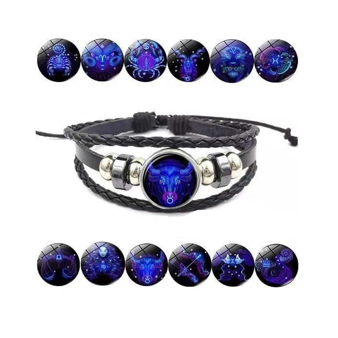 Zodiac Sign Leather Bracelet