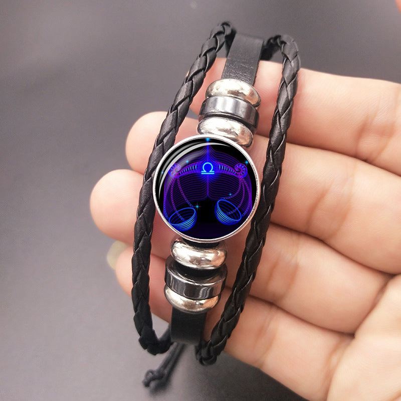 Zodiac Cosmic Leather Bracelet
