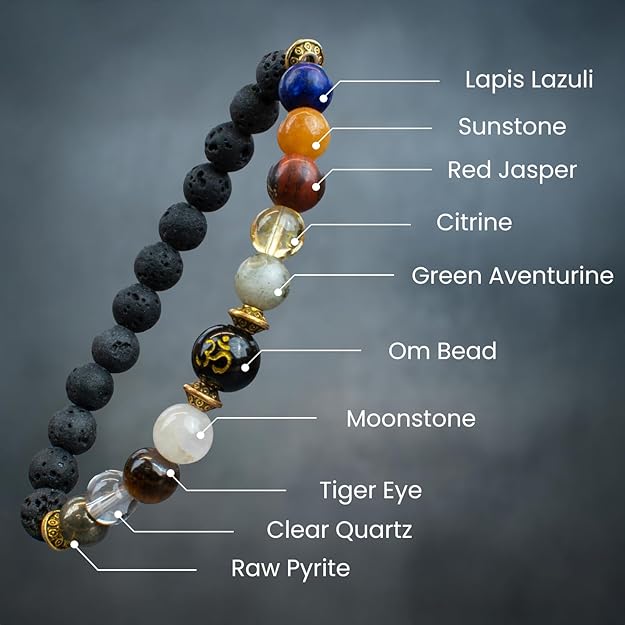 Natural Beads Om Bracelet