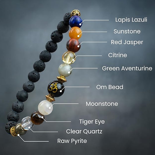 Natural Beads Om Bracelet
