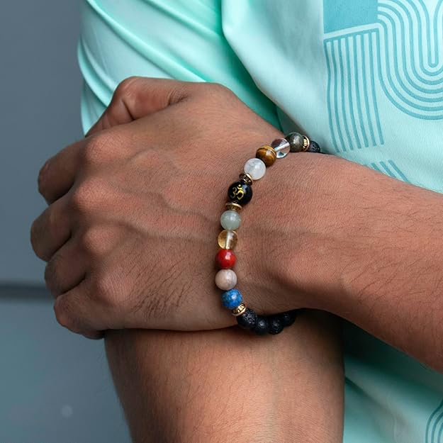 Natural Beads Om Bracelet