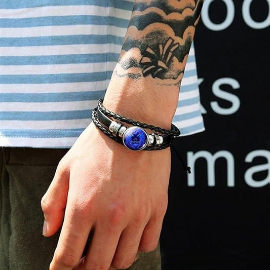 Zodiac Sign Leather Bracelet