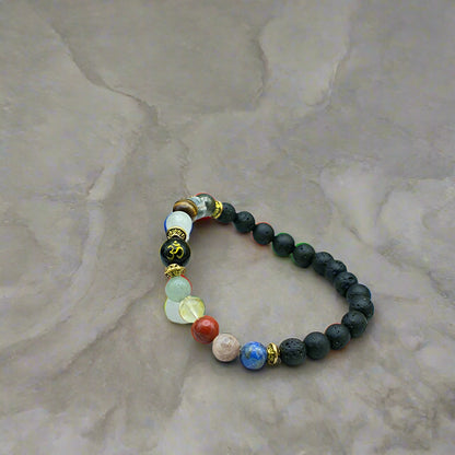Natural Stone Om Bracelet for Positivity and Protection
