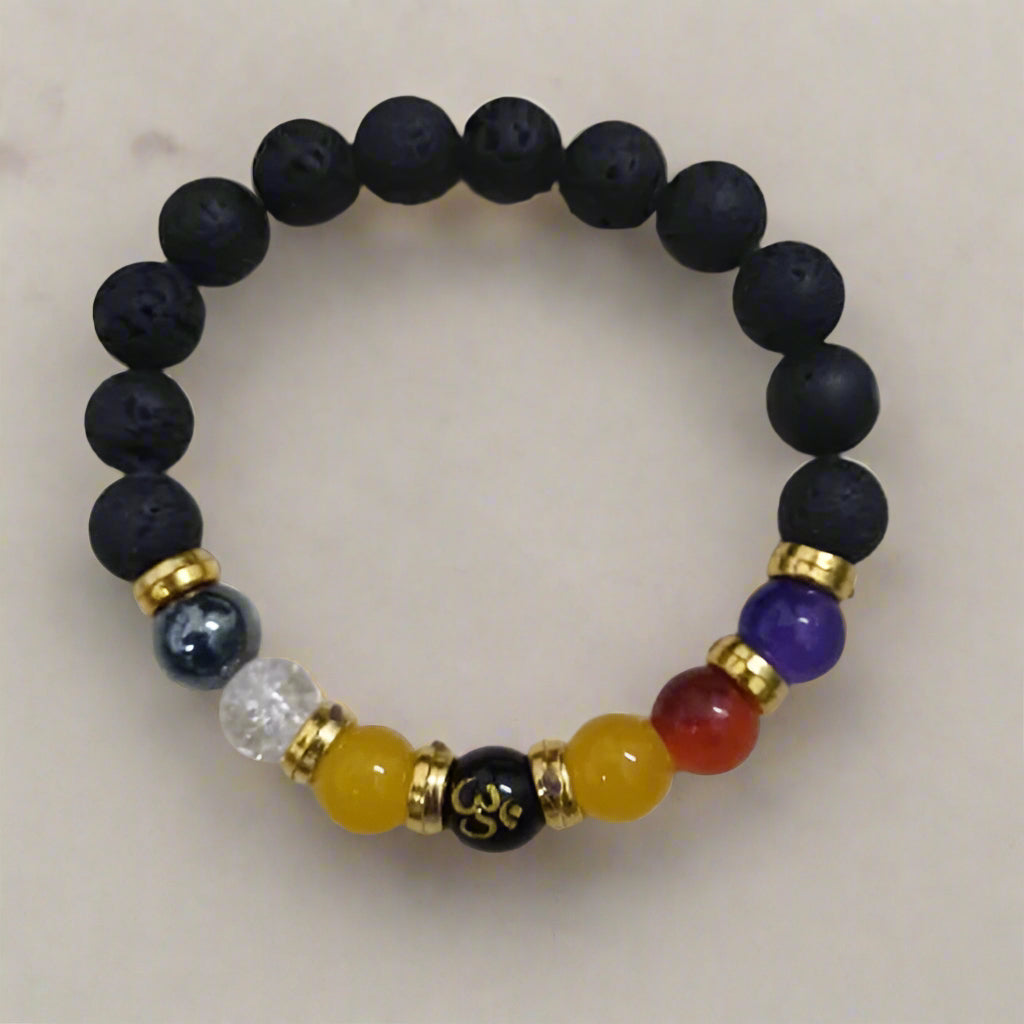 Natural Stone Om Bracelet for Positivity and Protection